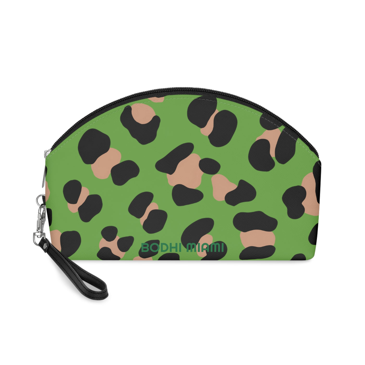 Leopard Green Makeup Bag
