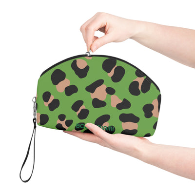 Leopard Green Makeup Bag