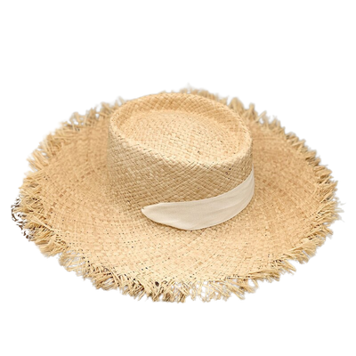 Oversized Raffia Hat White