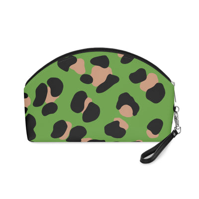 Leopard Green Makeup Bag