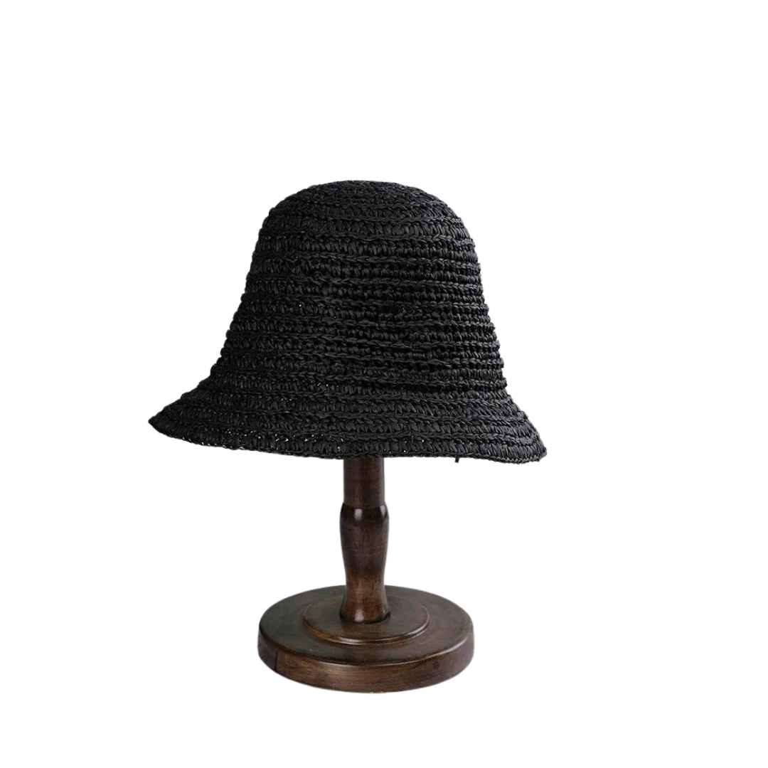 Raffia Bucket Black