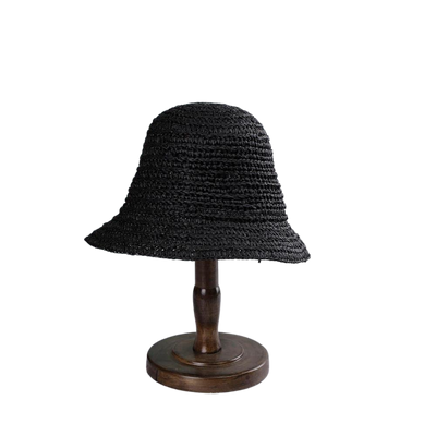 Raffia Bucket Black