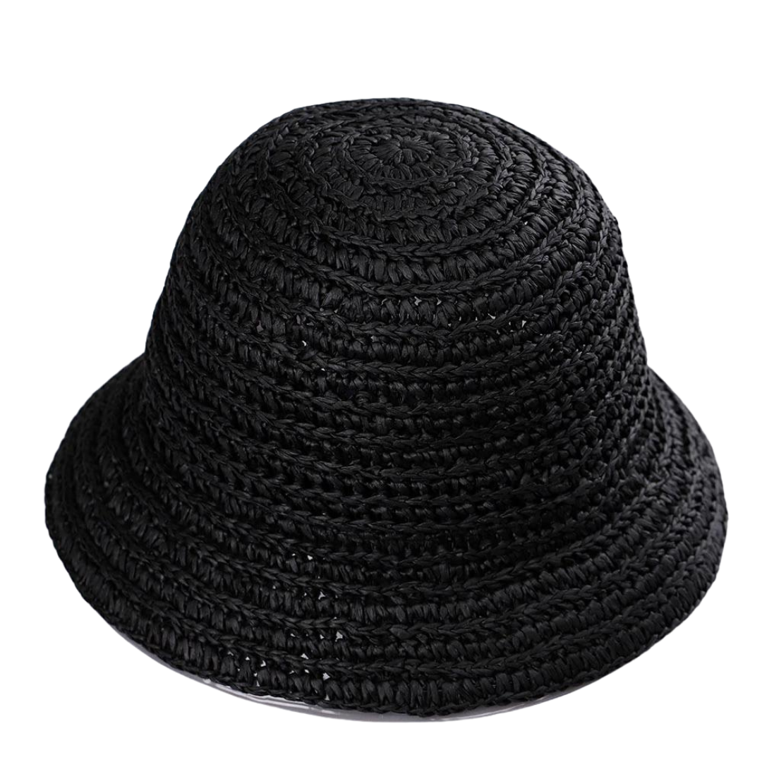 Raffia Bucket Black