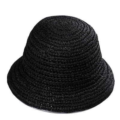 Raffia Bucket Black