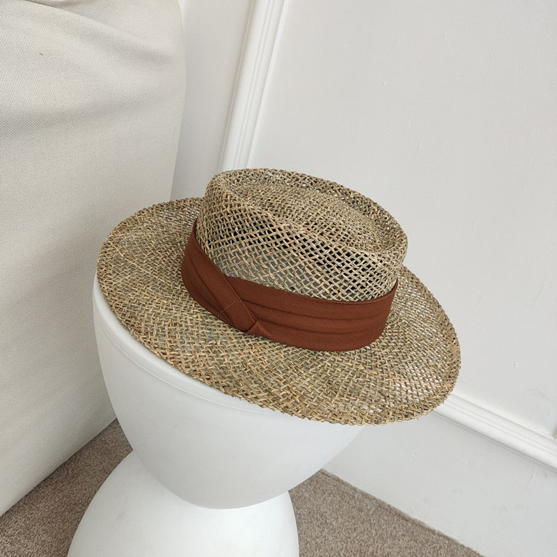 Rustic Panama Hat Maroon