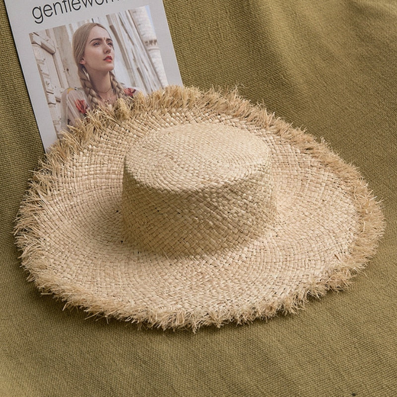 Flat Raffia Hat
