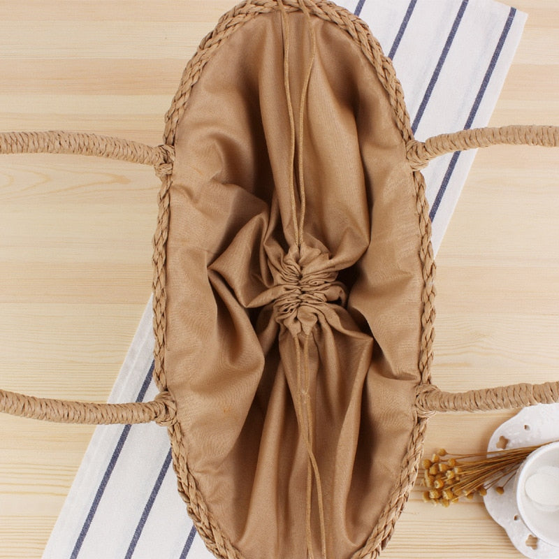 Beach Basket Bag Brown