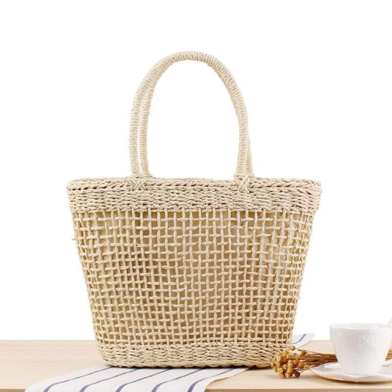 Beach Basket Bag Cream