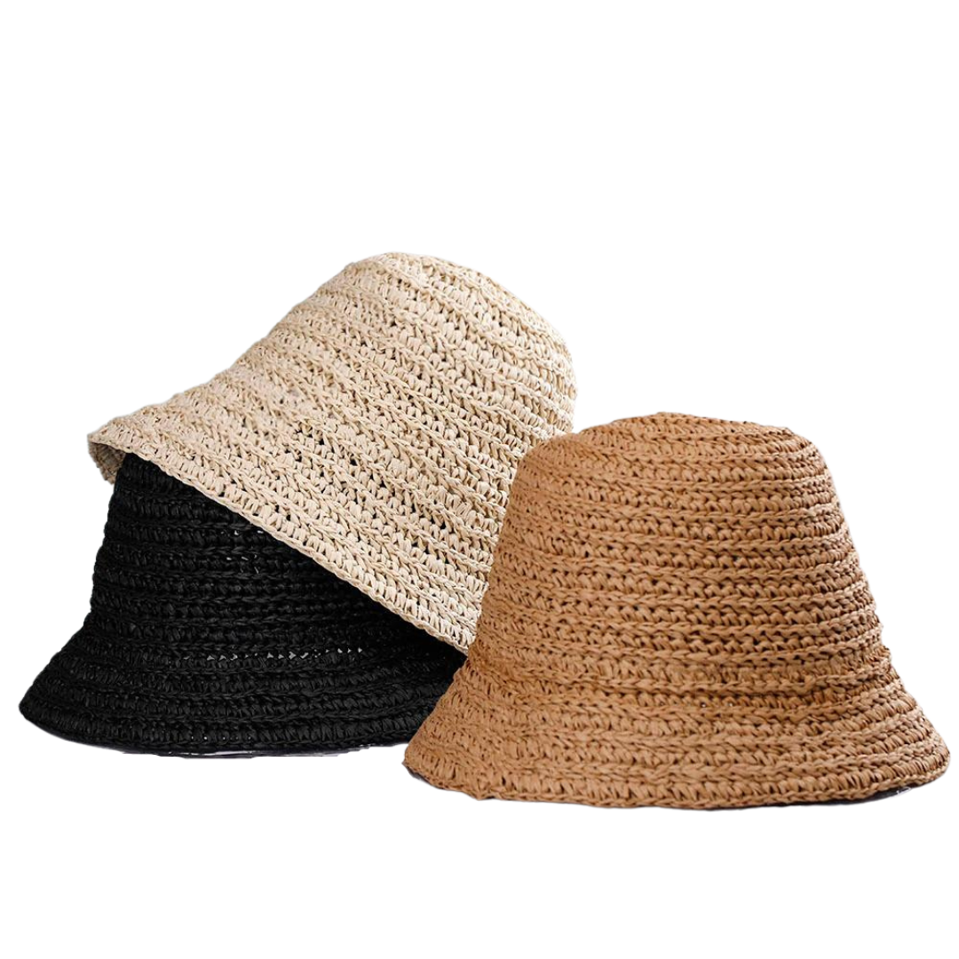 Raffia Bucket Black