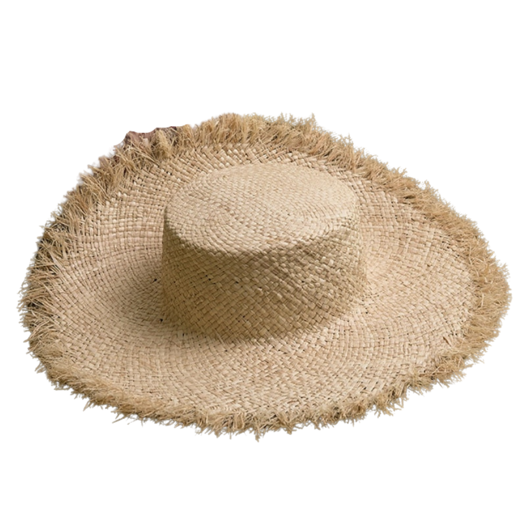 Flat Raffia Hat